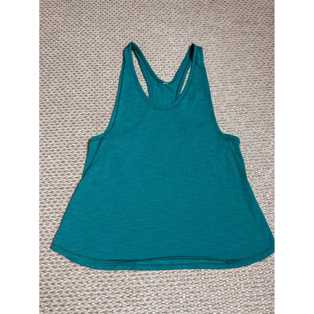 Lululemon Essential Tank Top Teal Heathered Racerback Activewear Women Size 6
